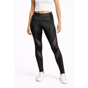 RBX Black Activewear Leggings M/M High-Waist Stretch Polyester/Spandex